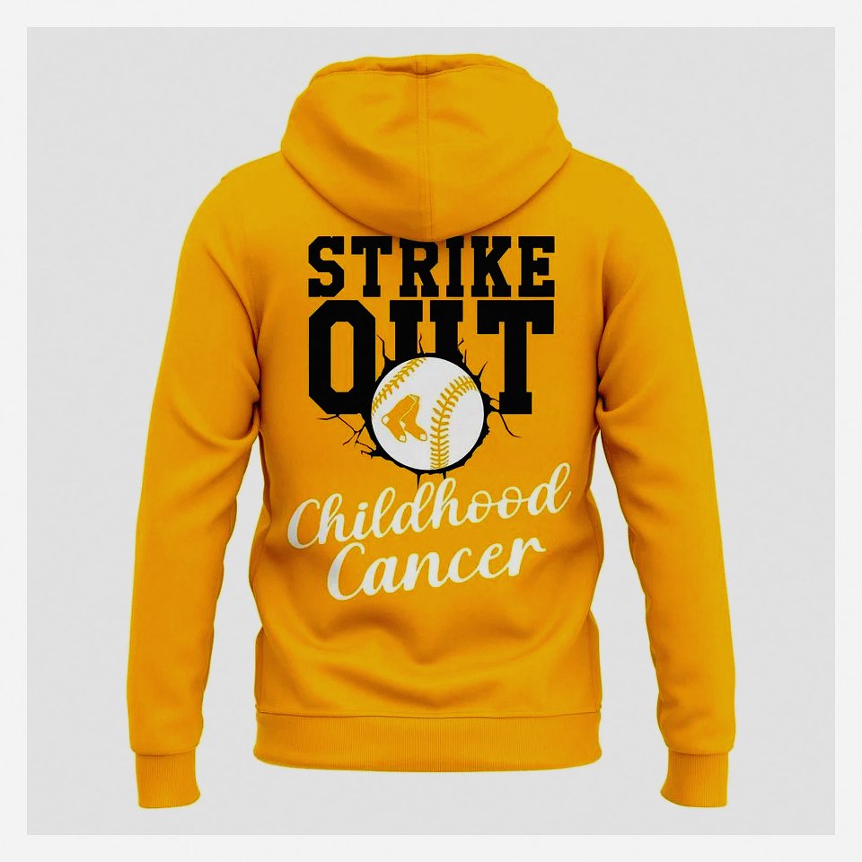 Boston Red Sox 2026 Childhood Cancer Awareness Day Gold Ribbon Hoodie - Design Preview