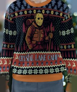 camp crystal lake jason voorhees retro slasher ugly christmas sweatshirt 2