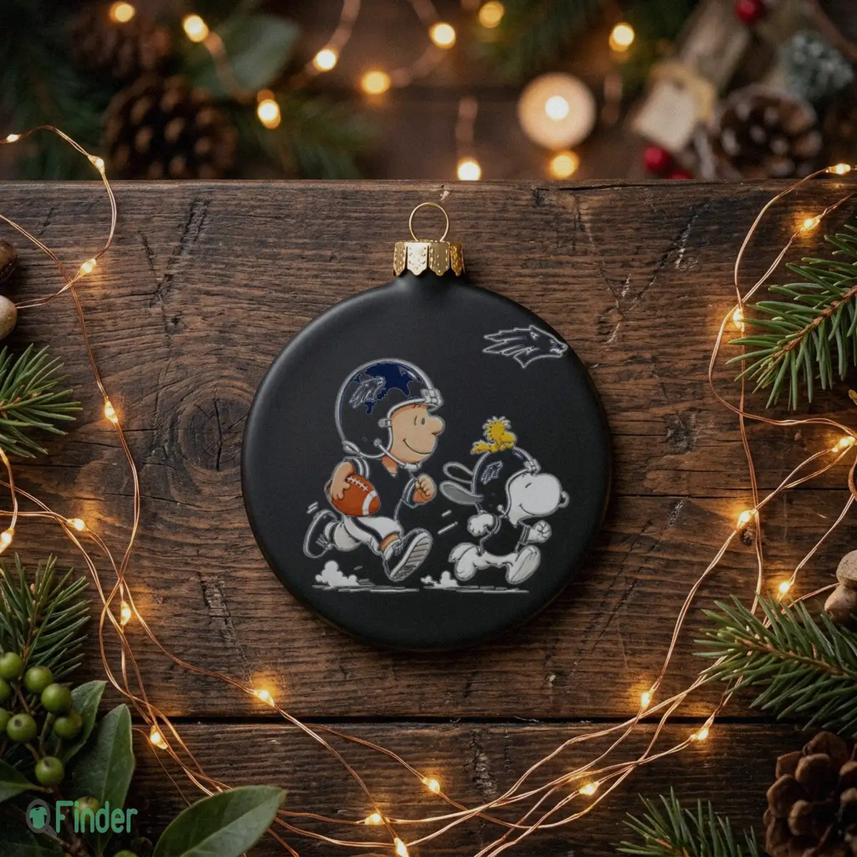 charlie brown woodstock and snoopy wearing nevada wolf pack football 2 black ornament 1 charlie brown woodstock and snoopy wearing nevada wolf pack football 2 black ornament 1