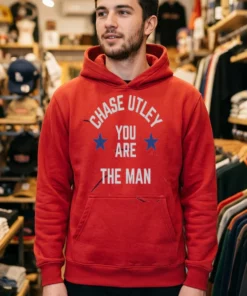 chase utley you are the man mock hoodie red