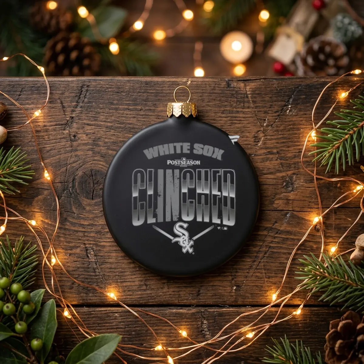 chicago white sox 2026 mlb postseason locker room black ornament chicago white sox 2026 mlb postseason locker room black ornament
