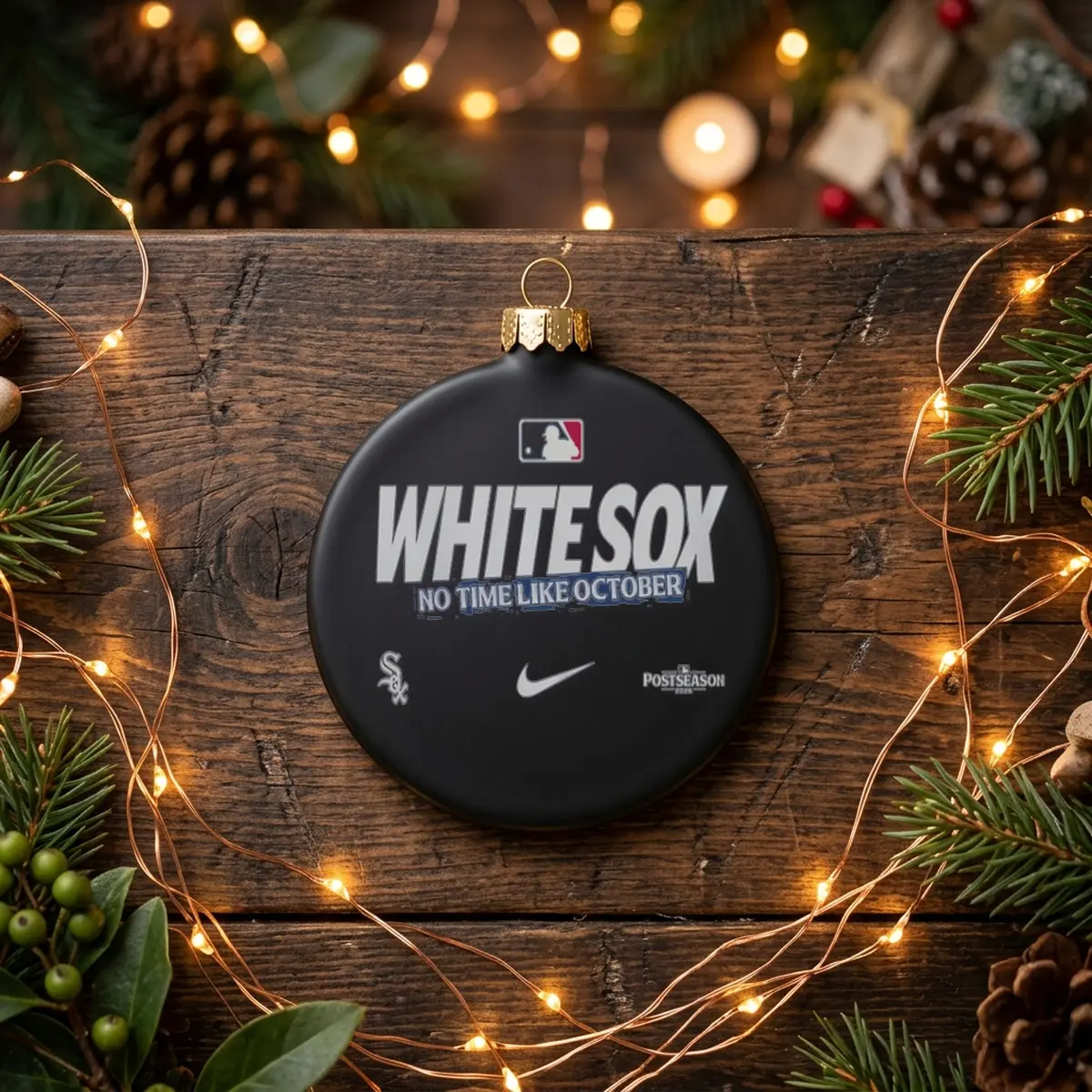 chicago white sox 2026 mlb postseason no time like october black ornament chicago white sox 2026 mlb postseason no time like october black ornament