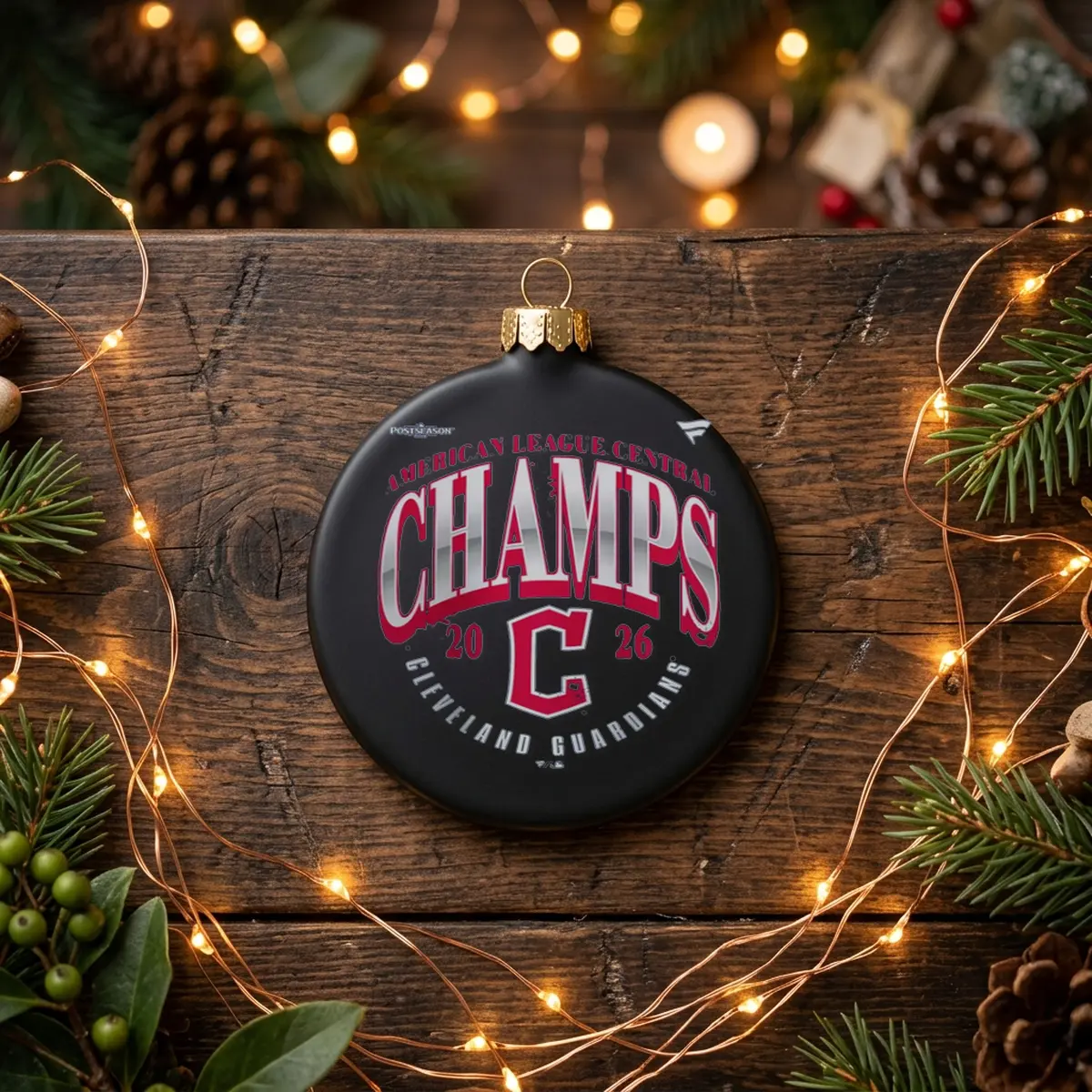 cleveland guardians 2026 al central division champions black ornament cleveland guardians 2026 al central division champions black ornament