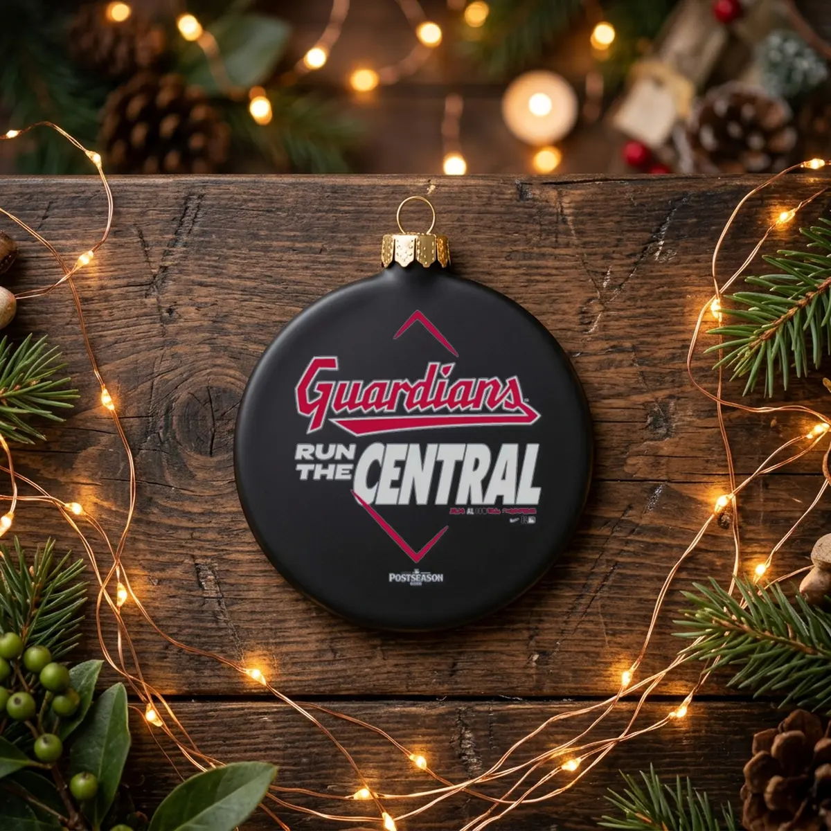 cleveland guardians 2026 al central division champions run the central black ornament cleveland guardians 2026 al central division champions run the central black ornament