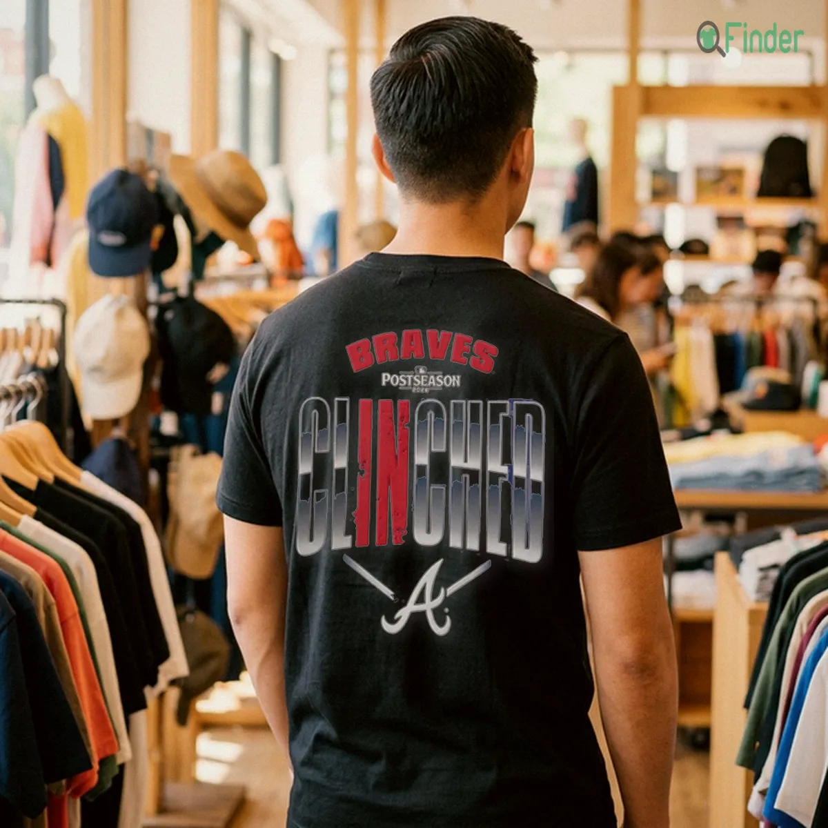 clinched atlanta braves baseball nike 2026 mlb postseason locker r tshirt black male back clinched atlanta braves baseball nike 2026 mlb postseason locker r tshirt black male back
