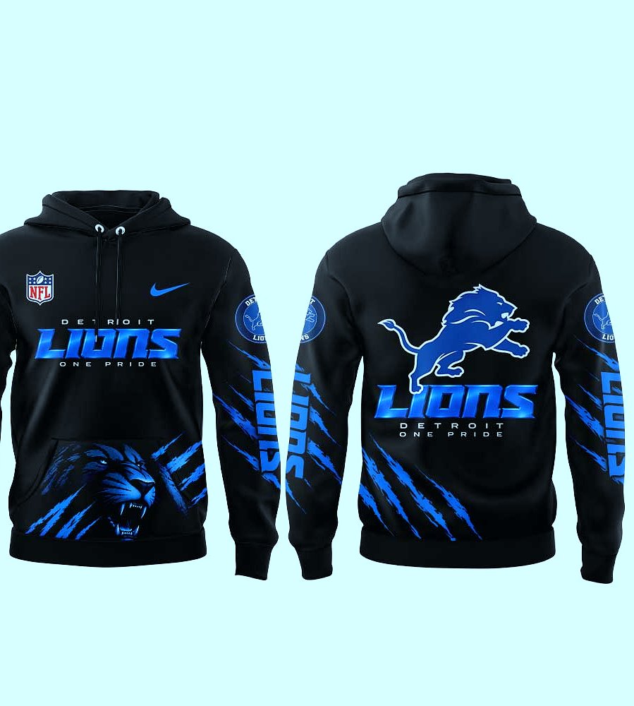 Detroit Lions Back In Black Alternate Edition 2026 3D Hoodie - Blue - Design Preview