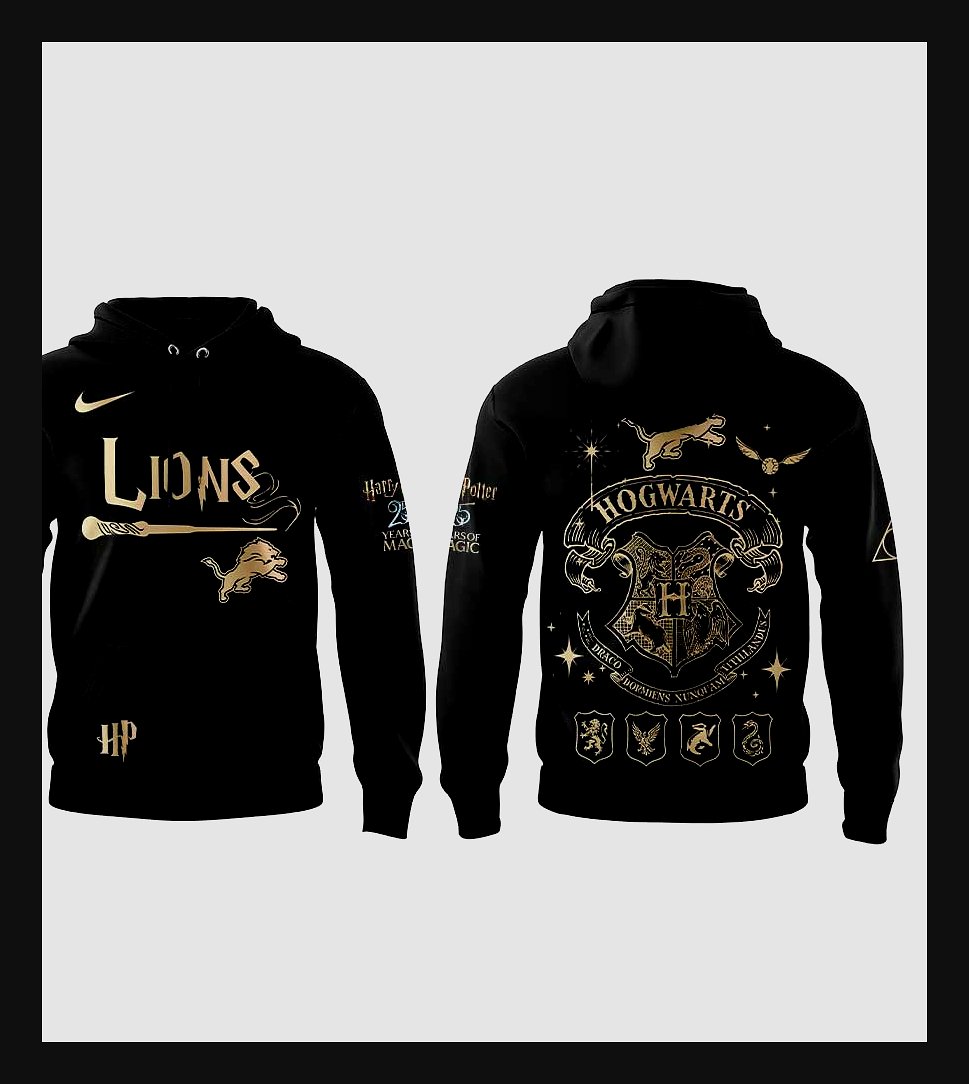 Detroit Lions Harry Potter Night Hogwarts Edition 2026 3D Hoodie - Design Preview