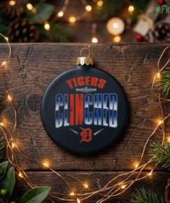 detroit tigers 2026 mlb clinched postseason al central div black ornament