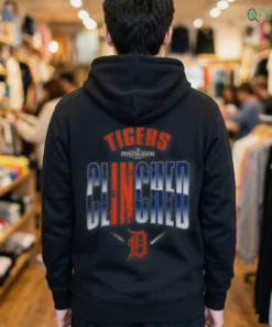 detroit tigers 2026 mlb clinched postseason al central hoodie black back