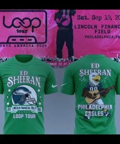 ed sheeran loop tour 2026 x philadelphia eagles green vintage t shirt 1