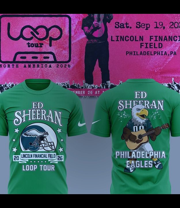 ed sheeran loop tour 2026 x philadelphia eagles green vintage t shirt 1 ed sheeran loop tour 2026 x philadelphia eagles green vintage t shirt 1