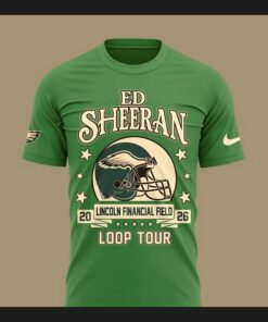 ed sheeran loop tour 2026 x philadelphia eagles green vintage t shirt 2