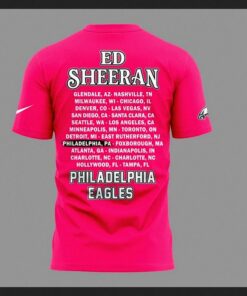 ed sheeran loop tour 2026 x philadelphia eagles pink graphic t shirt 2