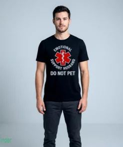 emotional support husband do not pet graphic t shirt 2