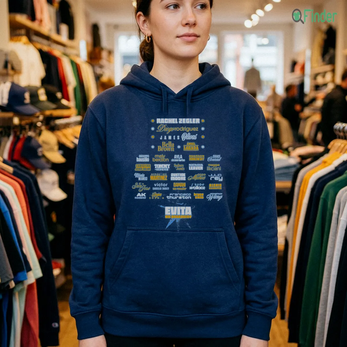 evita on broadway rachel zegler mock hoodie navy evita on broadway rachel zegler mock hoodie navy