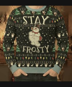 frosty the snowman stay frosty ugly christmas sweatshirt 1