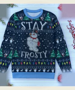 frosty the snowman stay frosty ugly christmas sweatshirt 2