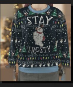frosty the snowman stay frosty ugly christmas sweatshirt 3