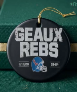 geaux rebs ole miss rebels football helmet 2026 ornament
