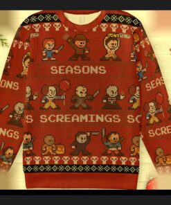 ghostface scream horror seasons screamings ugly christmas sweatshirt 1