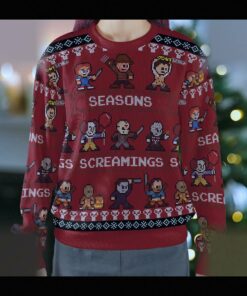 ghostface scream horror seasons screamings ugly christmas sweatshirt 2