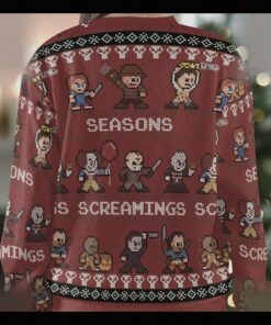 ghostface scream horror seasons screamings ugly christmas sweatshirt 3