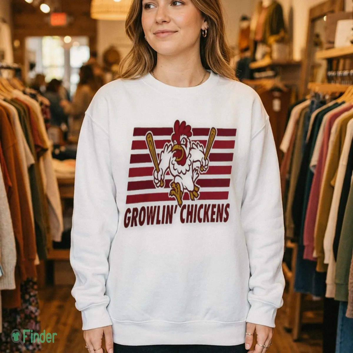 growlin chickens northwest arkansas naturals minor leagu sweatshirt white female 1 growlin chickens northwest arkansas naturals minor leagu sweatshirt white female 1