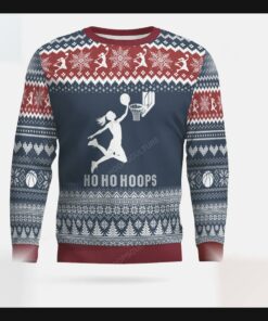 ho ho hoops womens basketball holiday ugly christmas sweater 1
