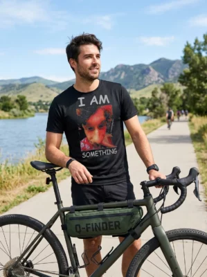 i am something paper rex black tshirt gravel bike