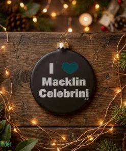 i heart macklin celebrini black ornament 1