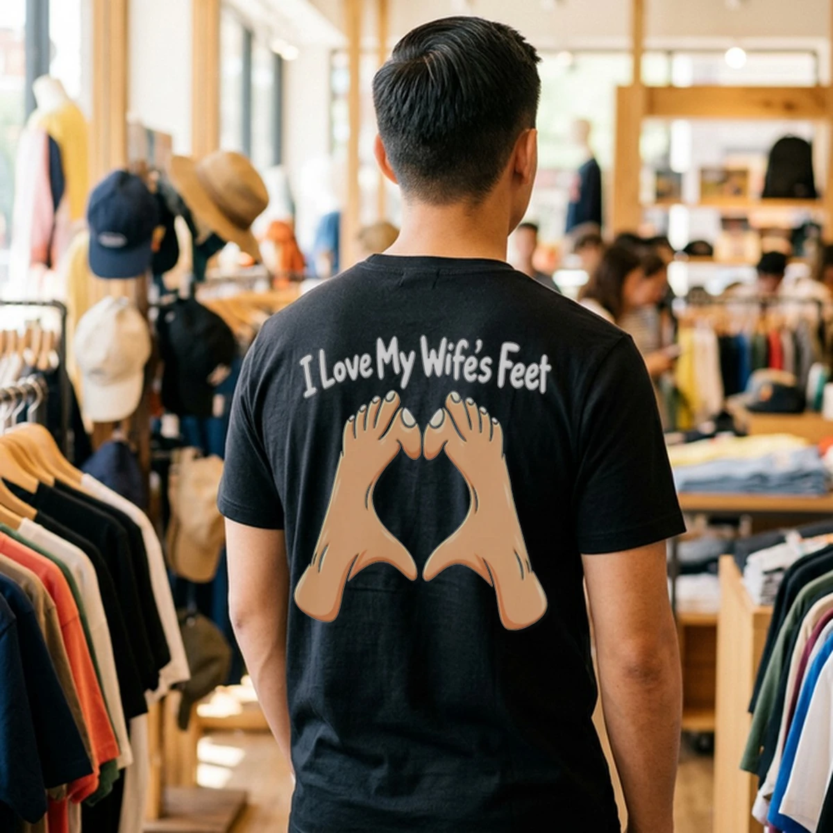 i love my wife s feet husband wife tshirt black male back i love my wife s feet husband wife tshirt black male back