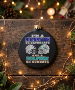 i m a penn state nittany lions on saturdays and a miami black ornament