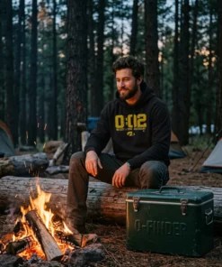 iowa football 002 no extra time necessary black hoodie campfire twilight