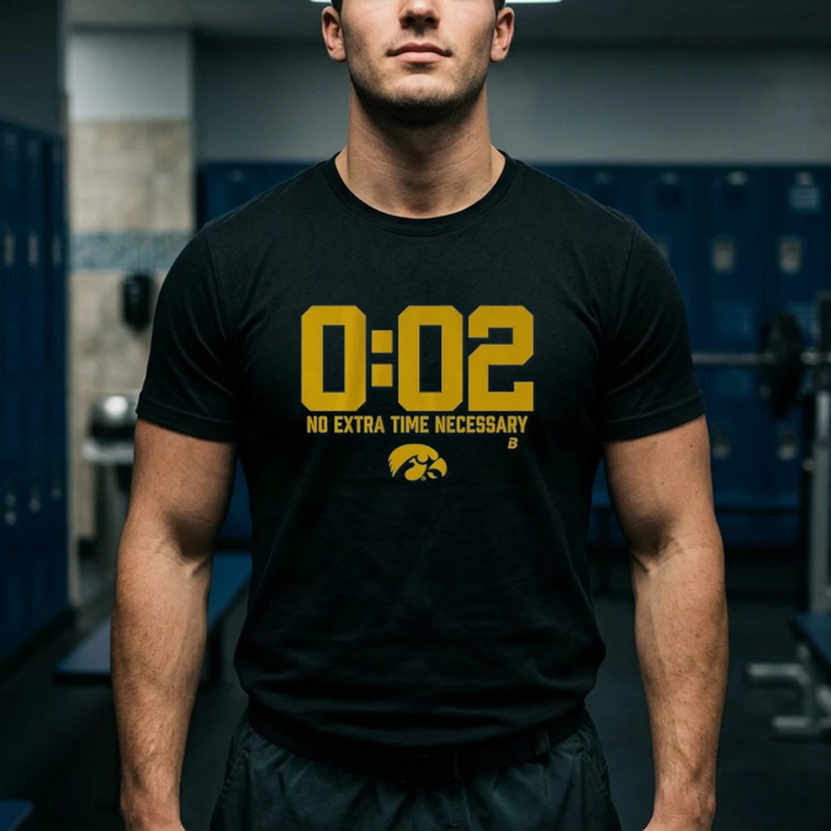 iowa football 002 no extra time necessary tshirt black male3 iowa football 002 no extra time necessary tshirt black male3
