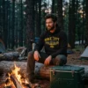 iowa football come to iowa city black hoodie campfire twilight
