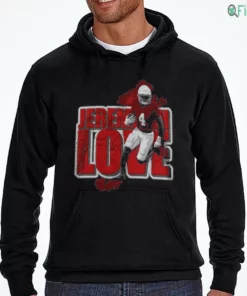 jeremiyah love arizona cardinals nfl 4 football player running with ball hoodie