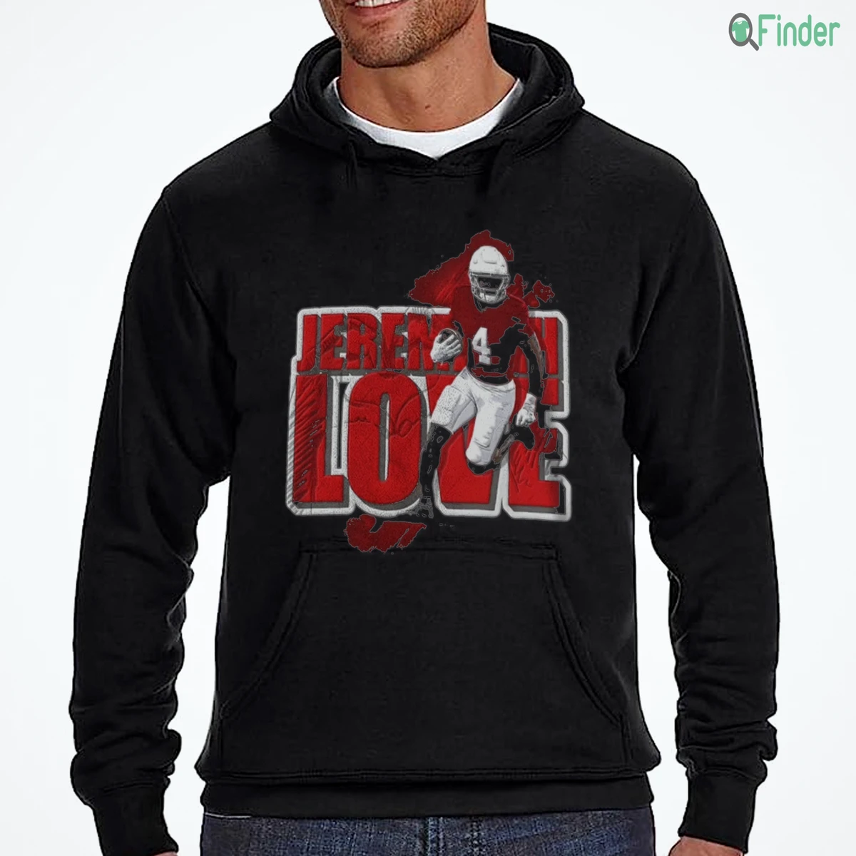jeremiyah love arizona cardinals nfl 4 football player running with ball hoodie jeremiyah love arizona cardinals nfl 4 football player running with ball hoodie