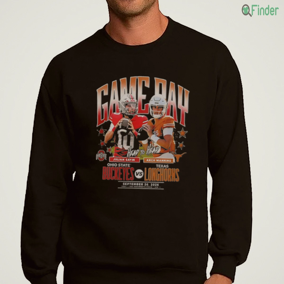 Julian Sayin Arch Manning Ohio State Buckeyes Vs Texas Longhorns NCAA Game Day Head To Head Shirt - Design Preview