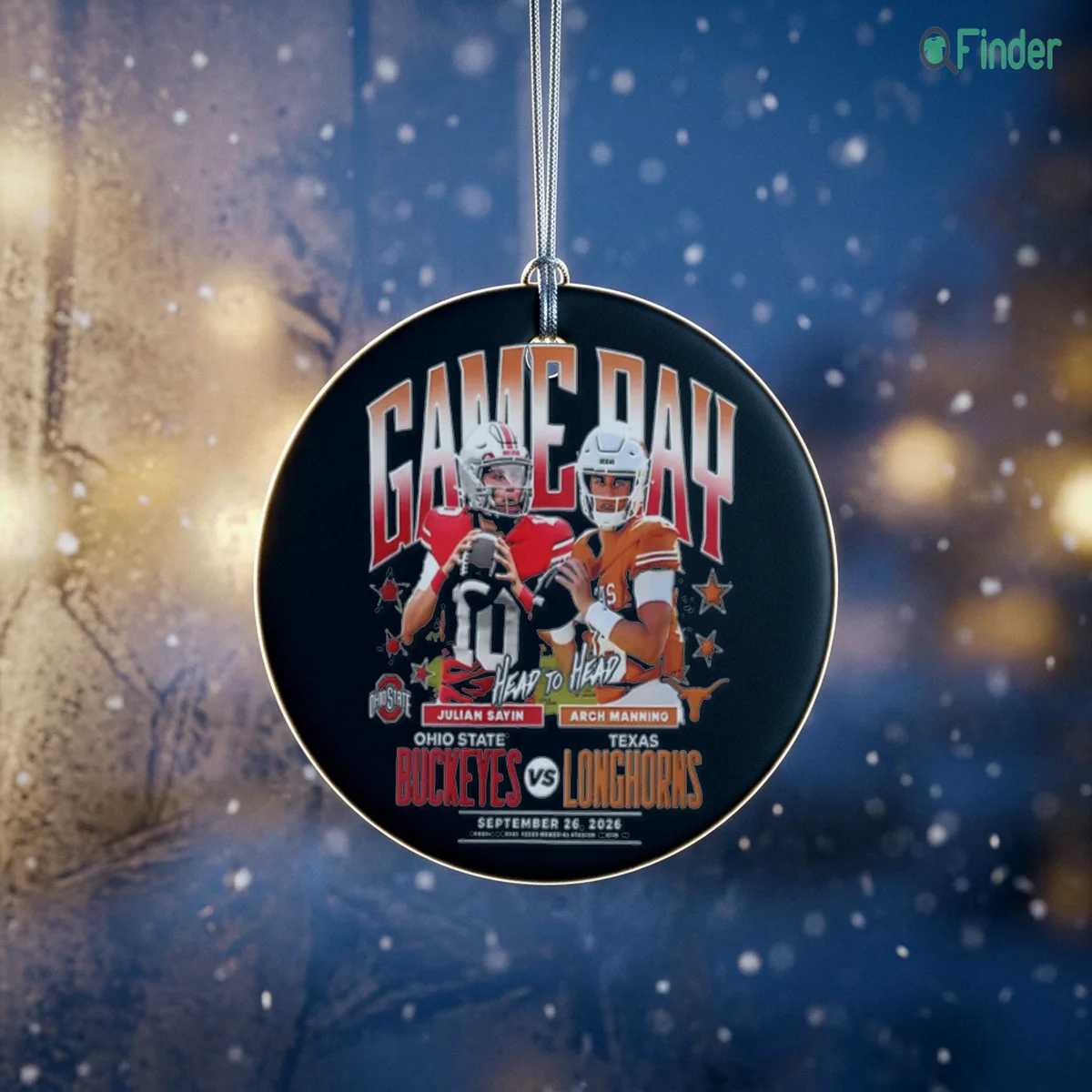 julian sayin arch manning ohio state buckeyes vs texas lon ornament julian sayin arch manning ohio state buckeyes vs texas lon ornament