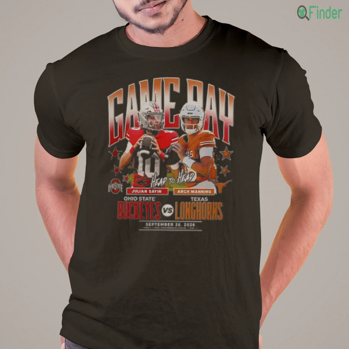 julian sayin arch manning ohio state buckeyes vs texas long t shirt julian sayin arch manning ohio state buckeyes vs texas long t shirt