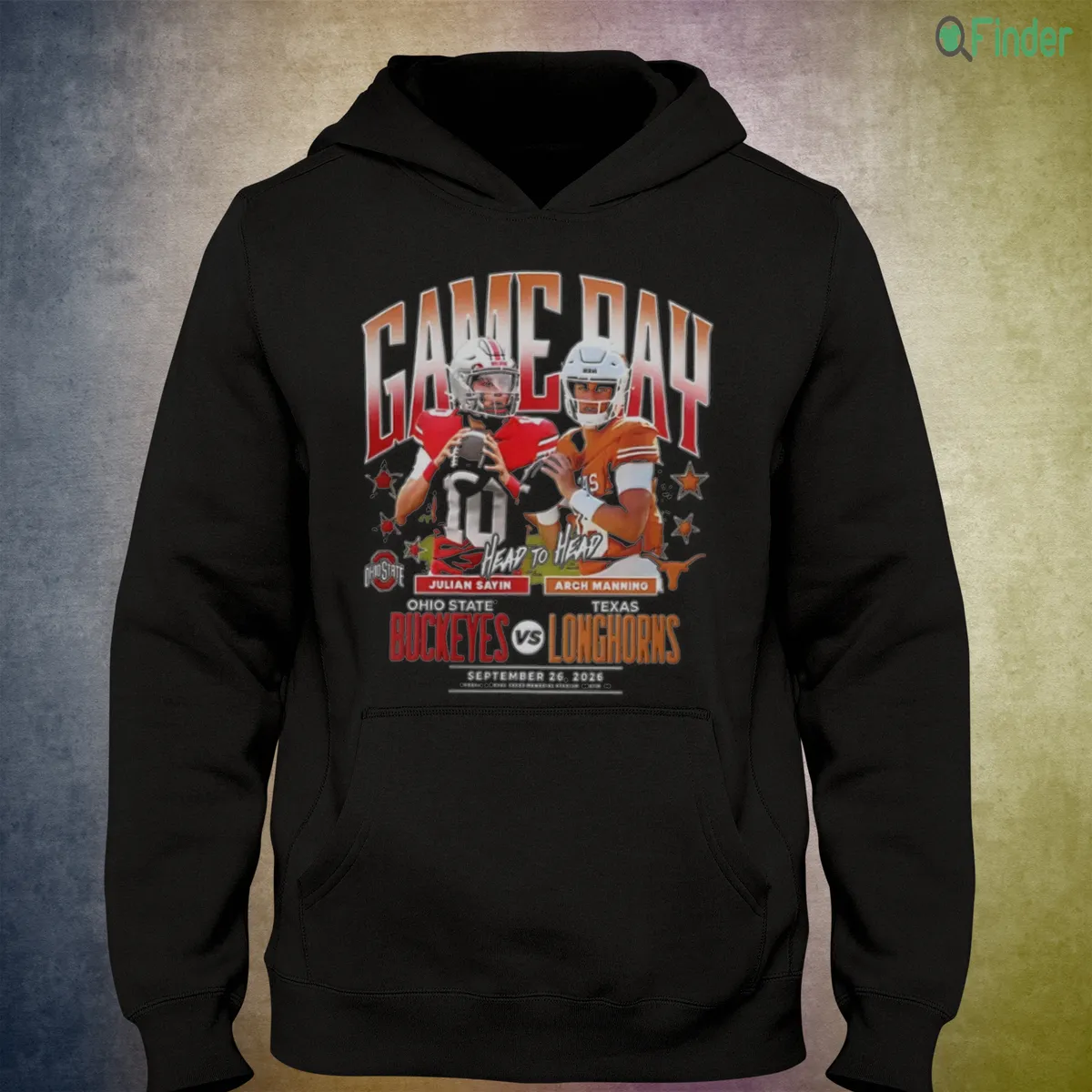 julian sayin arch manning ohio state buckeyes vs texas longh hoodie julian sayin arch manning ohio state buckeyes vs texas longh hoodie