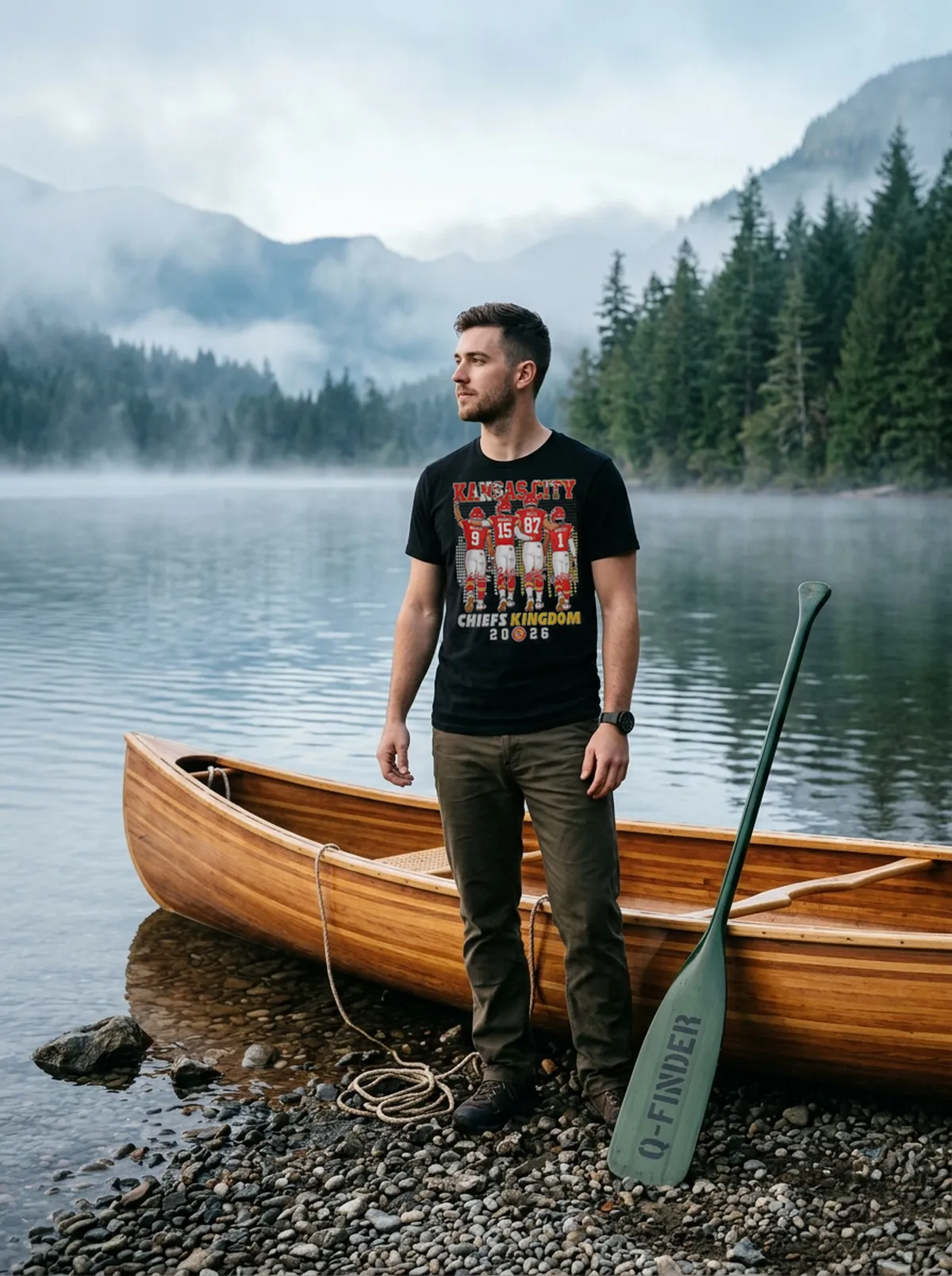 kansas city chiefs kingdom walker mahomes kelce worthy 2026 black tshirt canoe shoreline kansas city chiefs kingdom walker mahomes kelce worthy 2026 black tshirt canoe shoreline