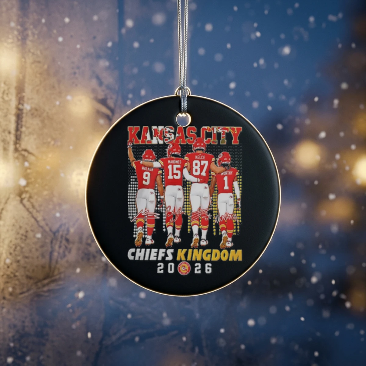kansas city chiefs kingdom walker mahomes kelce worthy 2026 signature ornament kansas city chiefs kingdom walker mahomes kelce worthy 2026 signature ornament