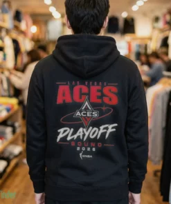 las vegas aces wnba playoff bound 2026 logo hoodie black back