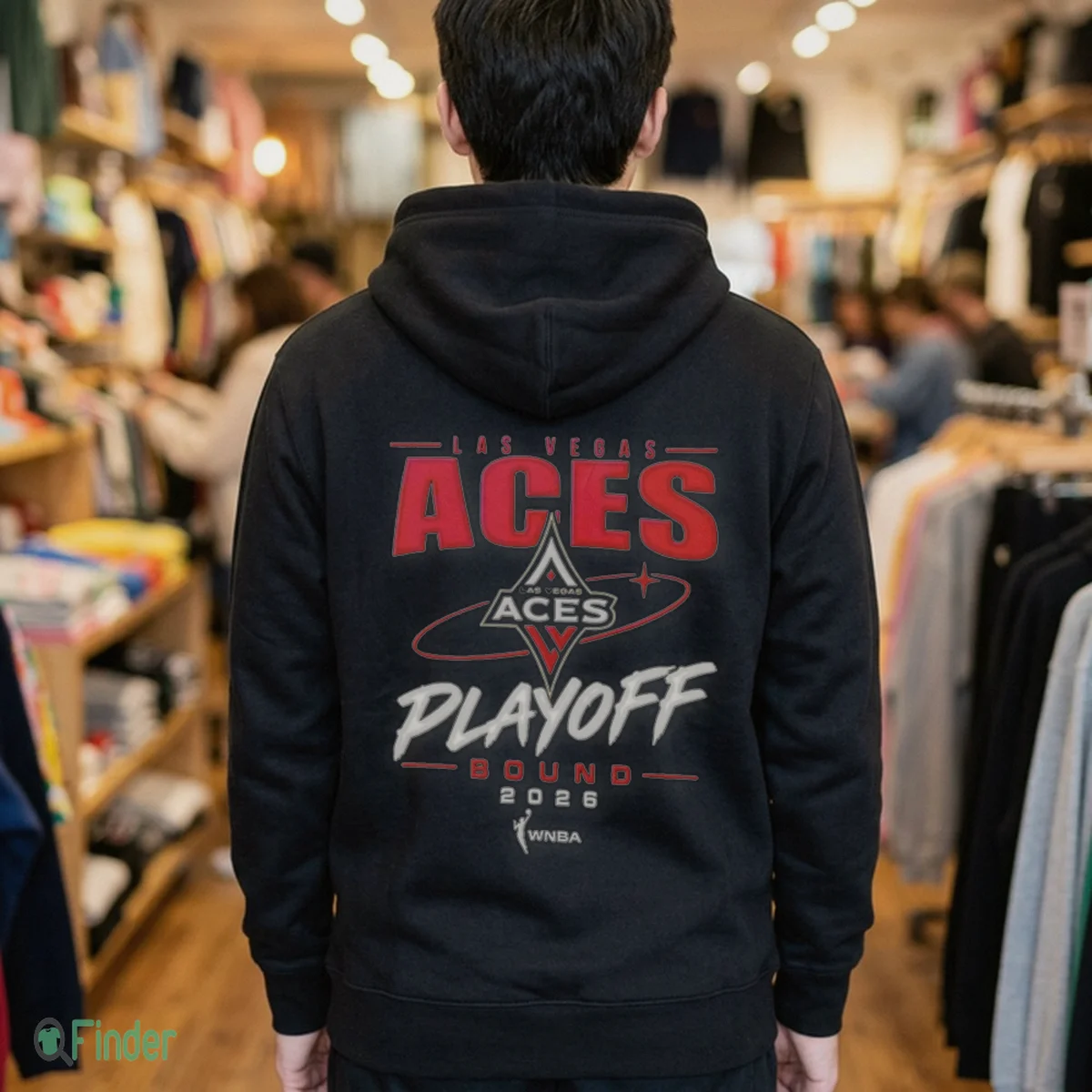 las vegas aces wnba playoff bound 2026 logo hoodie black back las vegas aces wnba playoff bound 2026 logo hoodie black back
