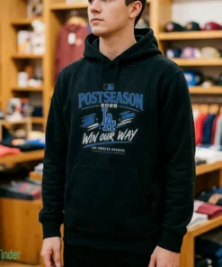 los angeles dodgers 2026 win our way mlb posteason mock hoodie black