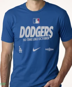 los angeles dodgers no time like october 2026 mlb postseason t shirt 1