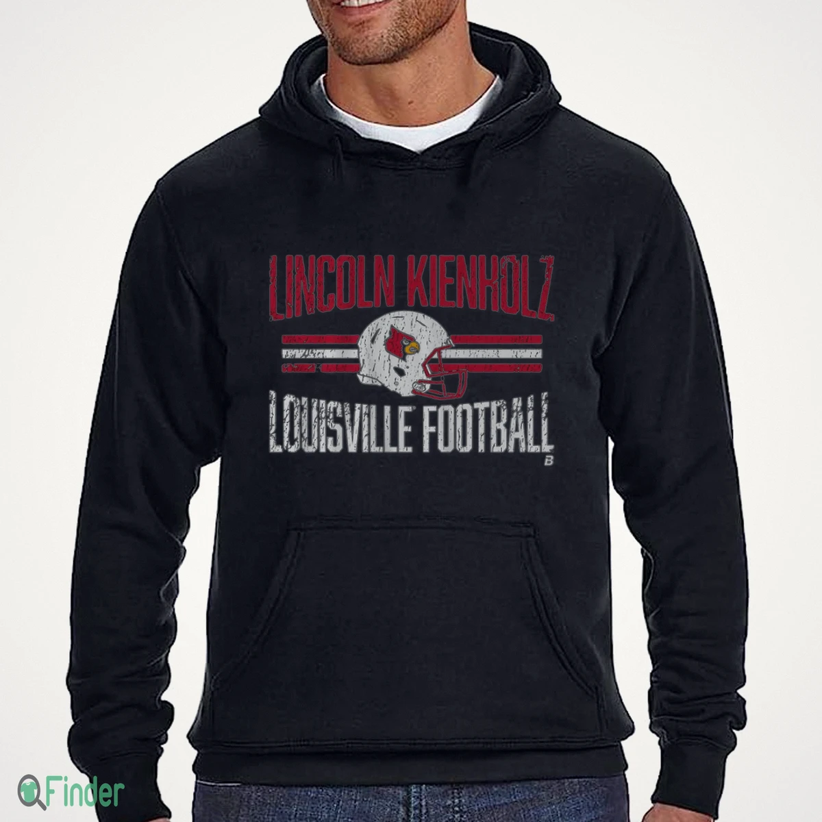 louisville football lincoln kienholz helmet hero hoodie louisville football lincoln kienholz helmet hero hoodie