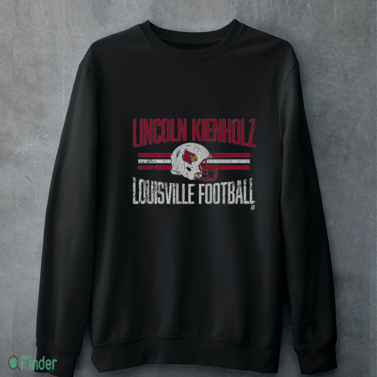 louisville football lincoln kienholz helmet hero sweatshirt louisville football lincoln kienholz helmet hero sweatshirt