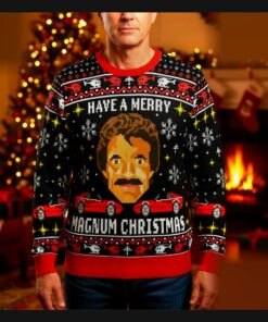 magnum pi tom selleck merry magnum christmas ugly christmas sweatshirt 1